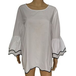 Talbots 100% cotton bell sleeves blouse size XL